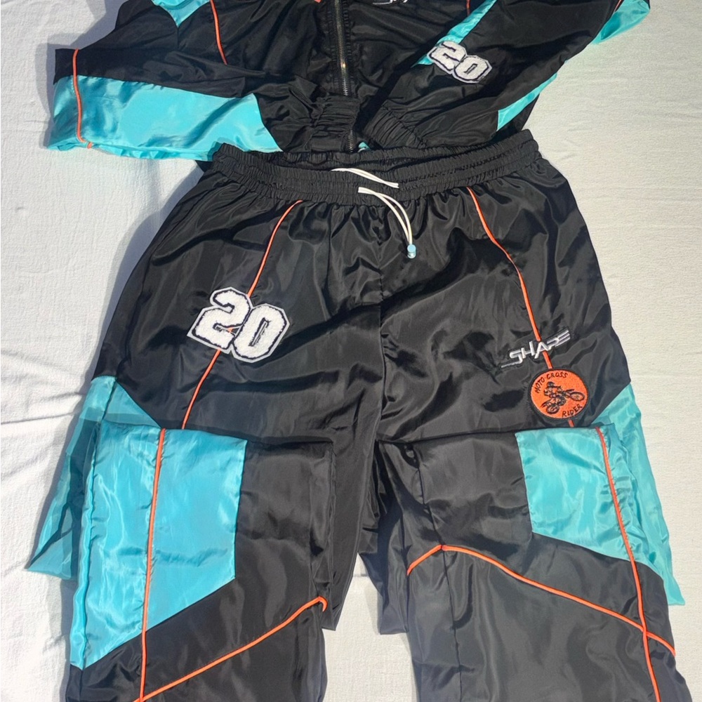 NWT PrettyLittleThing Shape Rare Varsity Shell Contrast Tracksuit Set Woman Sz S - Picture 5 of 16